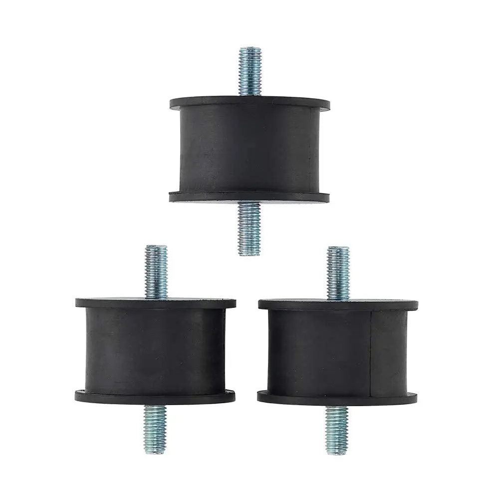 Large rubber cylindrical vibration isolator bracket with M12 thread for pumps, generators, engines, compressors, motors, etc.