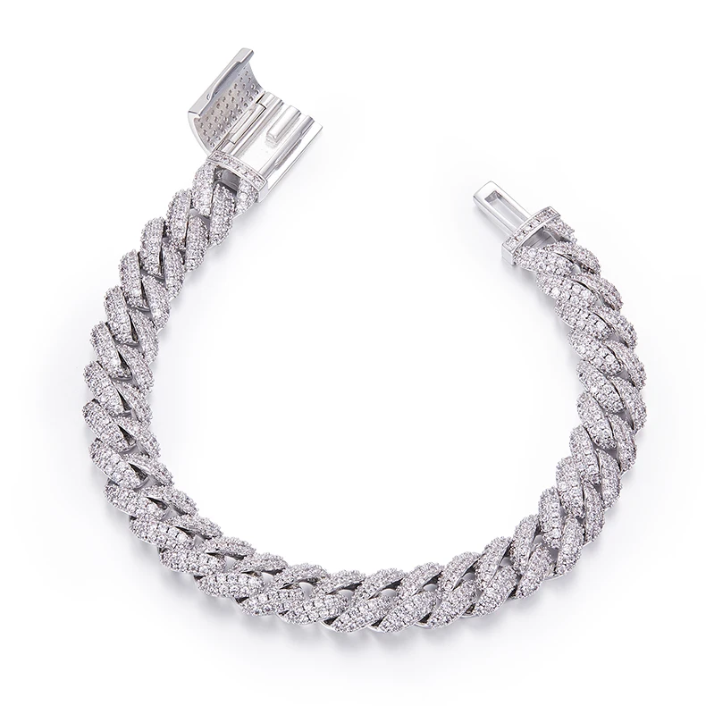 Hip Hop Men Jewelry GRA Certified 925 Sterling Silver Iced Out Miami D color VVS Moissanite Diamond Cuban Link Chain Necklace