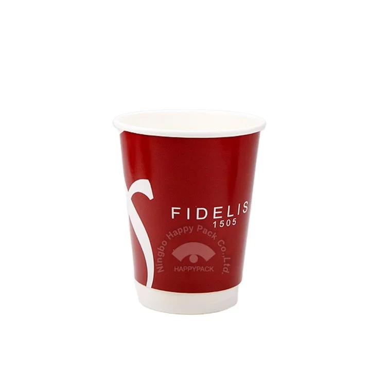 
HAPPYPACK Custom Color China Disposable Environmental High Quality Double Wall Cup 8oz hot coffee paper cup Frees Sample 