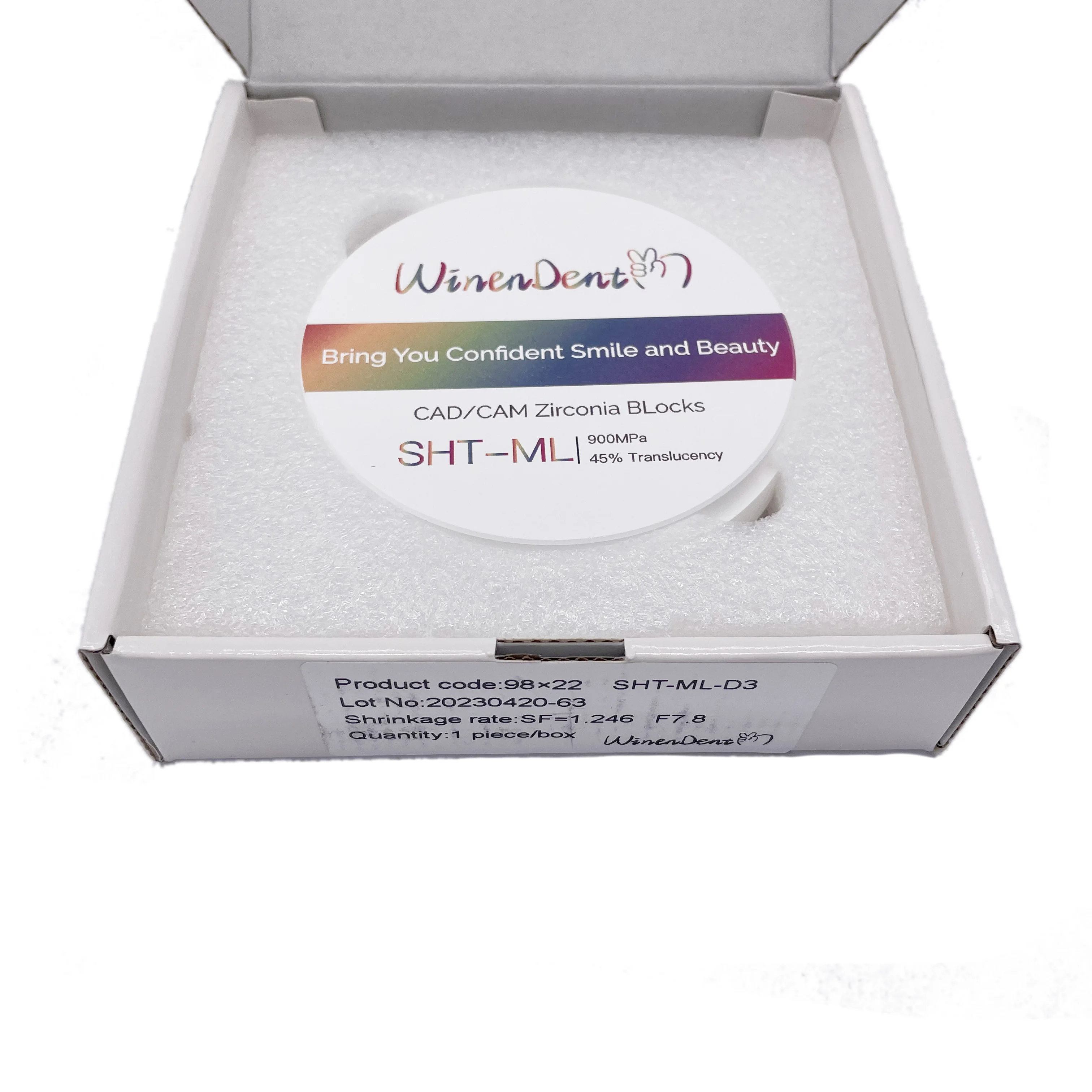 Ceramic Zirconia Block SHT-ML 98MM 30MM Dental Lab Super Translucency Dental Zirconia Disc