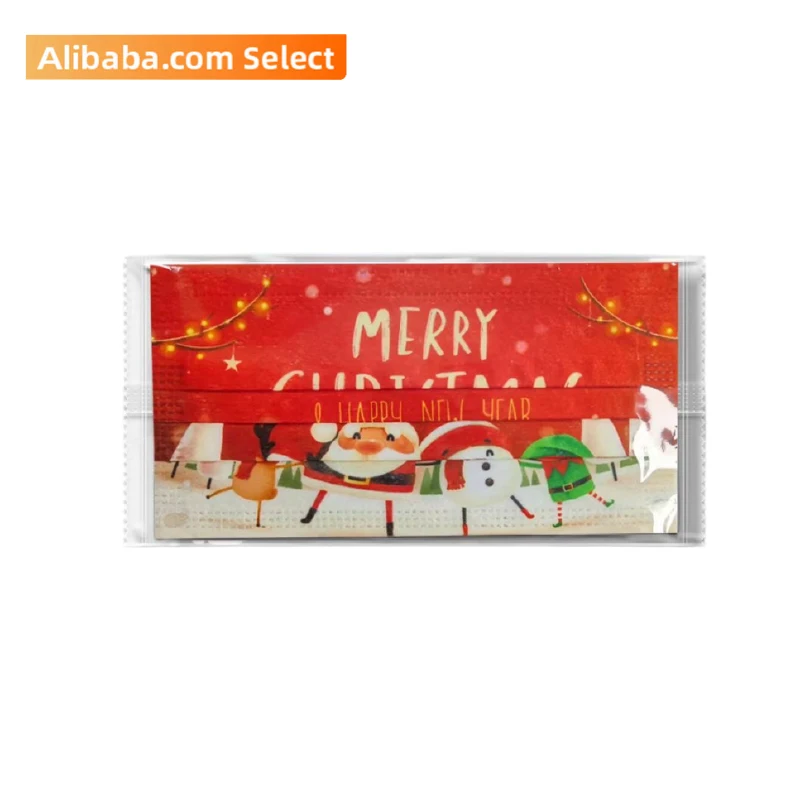 Стильная маска для лица Рождественская серия узорная одноразовая маска для лица дизайн с ушной петлей