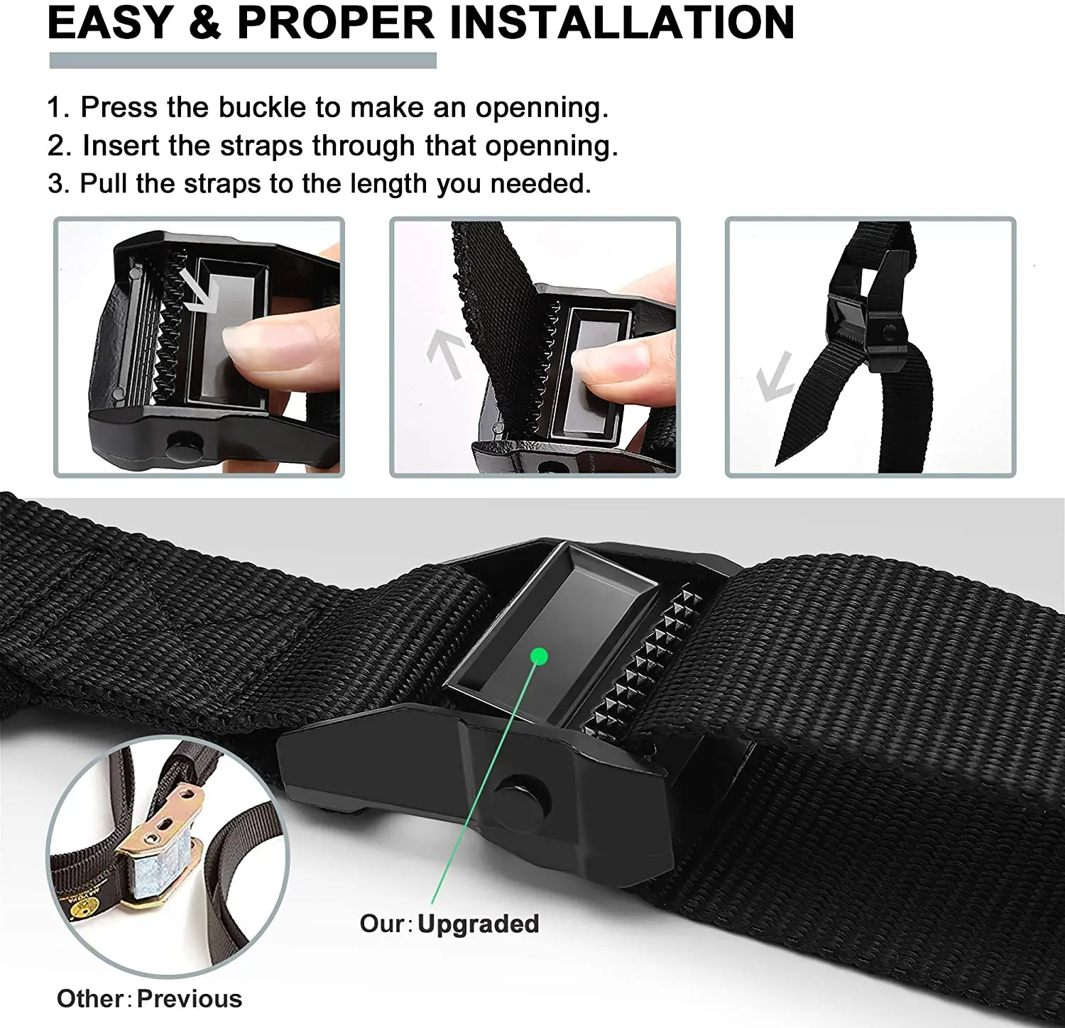 Гимнастические кольца грузоподъемностью 1100 фунтов с регулируемыми ремешками на пряжке для упражнений