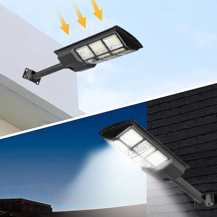 100W ABS solar street light with pole motion sensor remote control for home garden