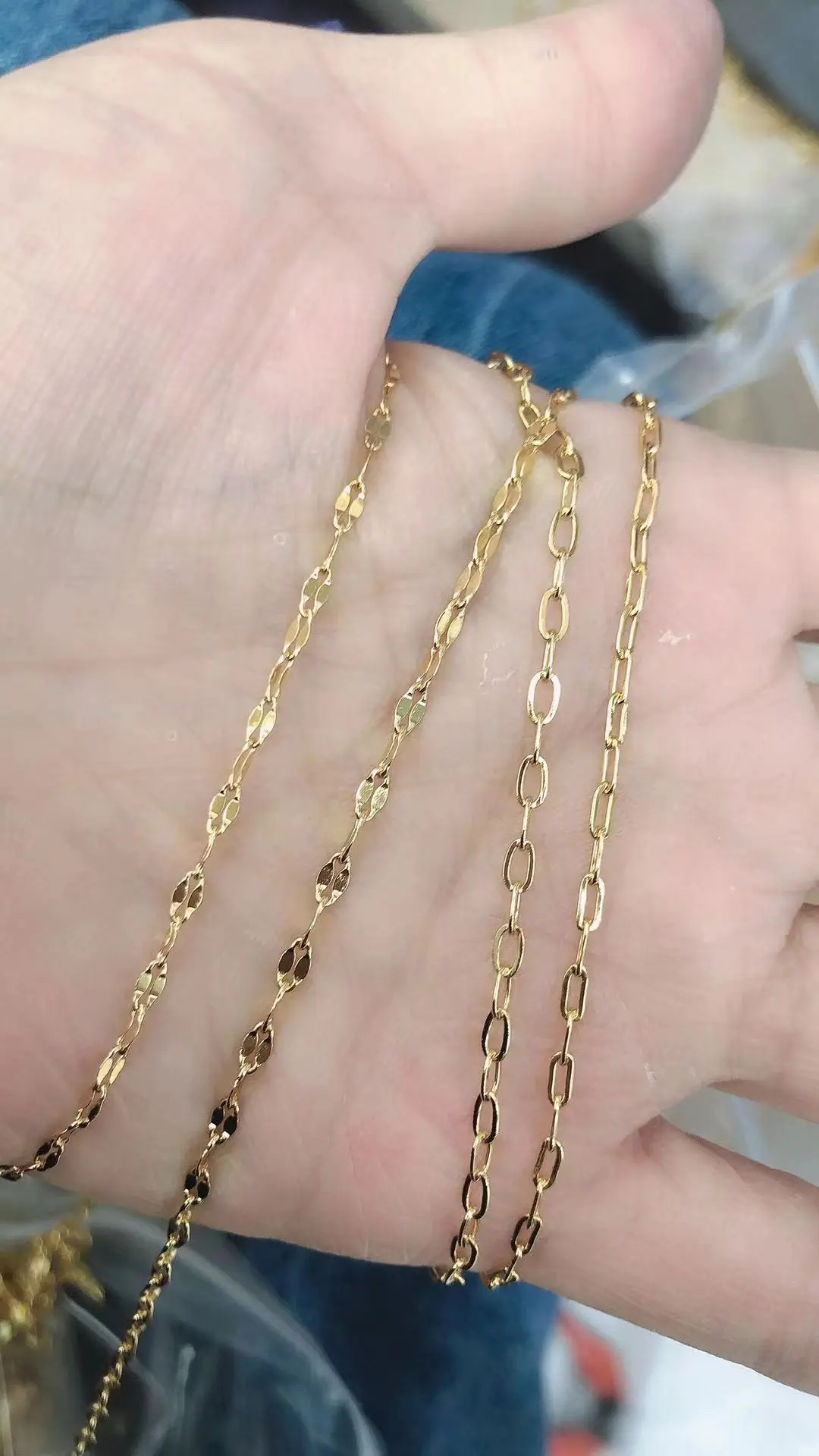 Wholesale High quality stainless steel 24k gold plated chain roll  chain for jewelry making