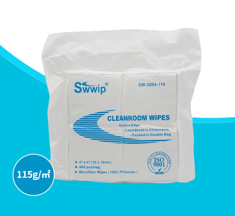 115gsm Class100 Industrial Pharmacy Lint Free Clean Room Cleaning 100% Polyester Cleanroom Wiper