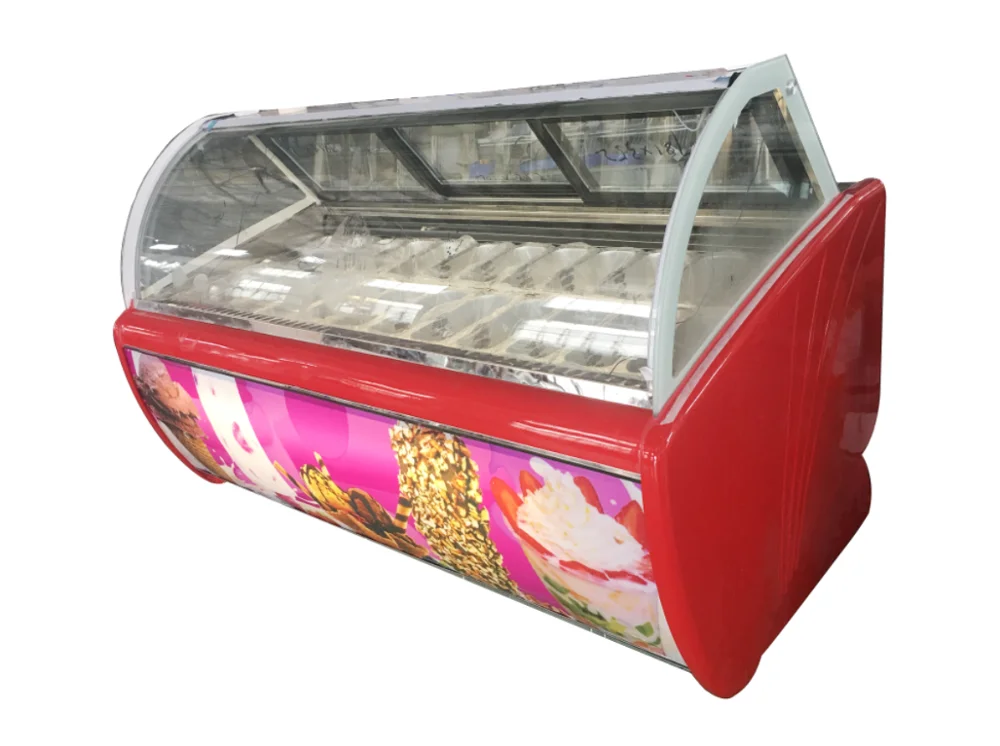 Commercial hard Ice cream display showcase 3 layers gelato freezer freezing machine
