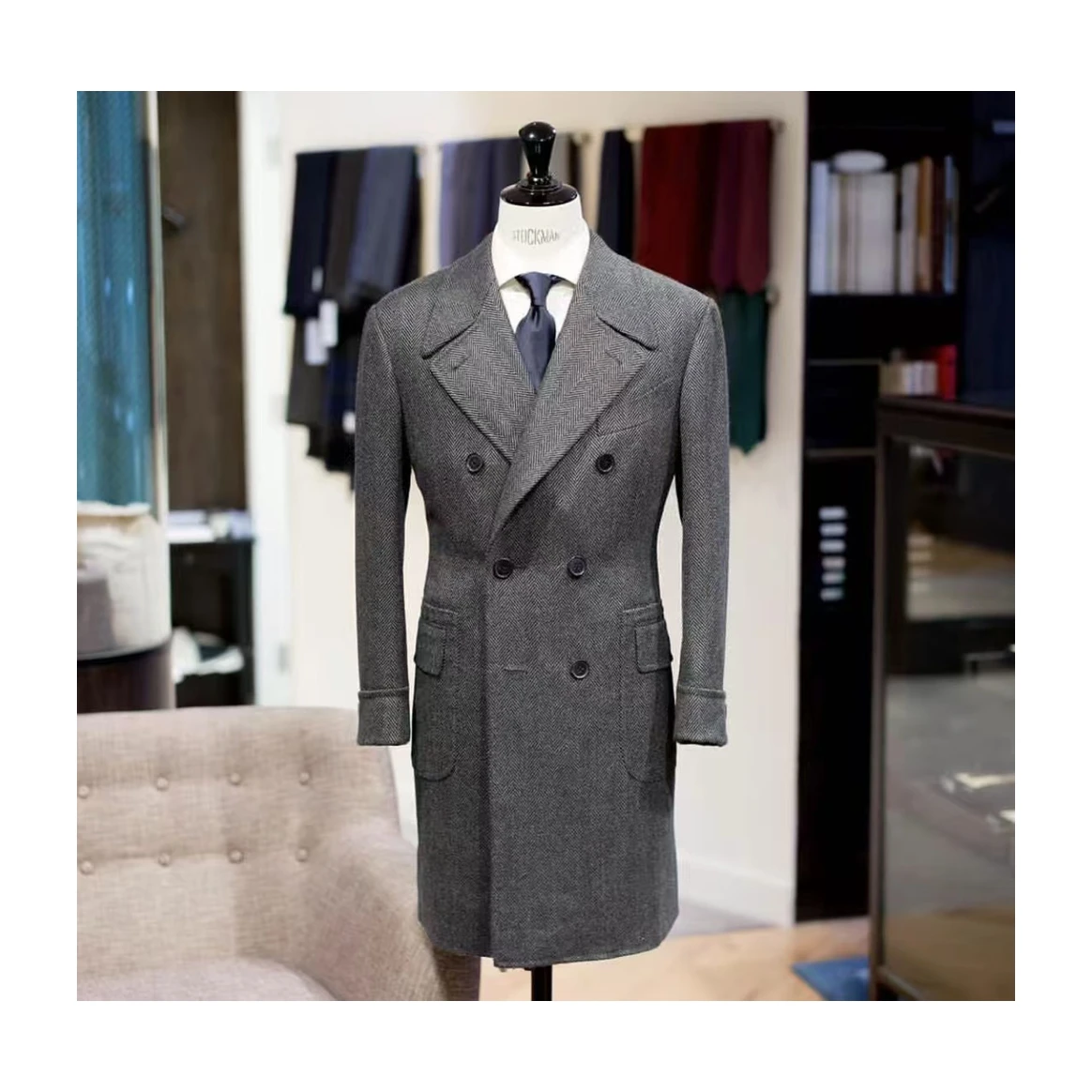 Прямая Продажа с фабрики Китай модные уникальные узоры и стильные пуговицы Мужское пальто для особого вида