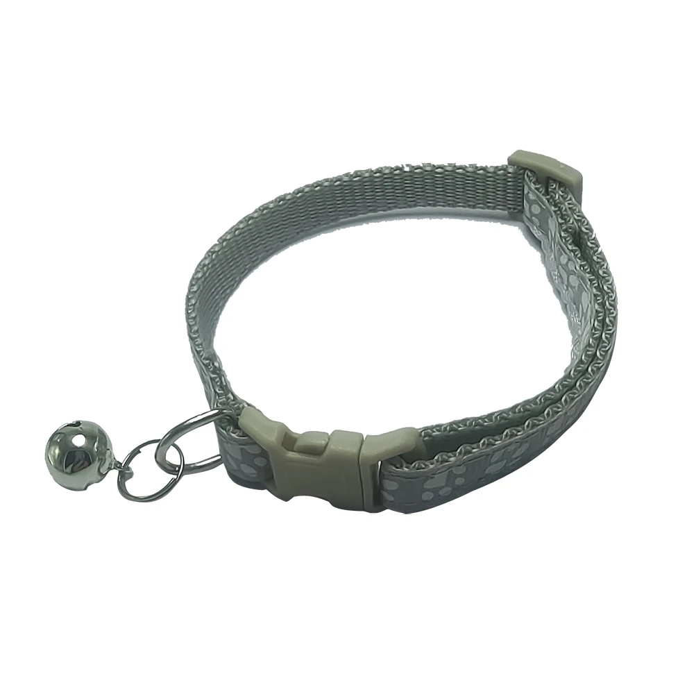 Stickers dog footprints print bell Pet cat collars Wholesale cheap pet cat anti-lost collars