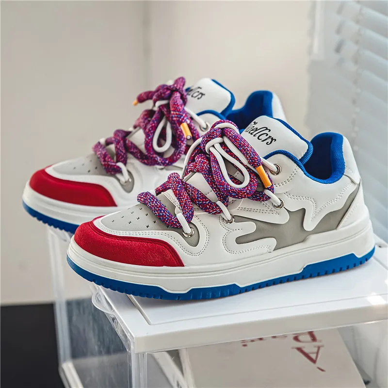 OEM ODM New Style Fashion Couple Platform Men Custom Logo Big String Designer Walking Skateboard Sneakers Casual Shoes