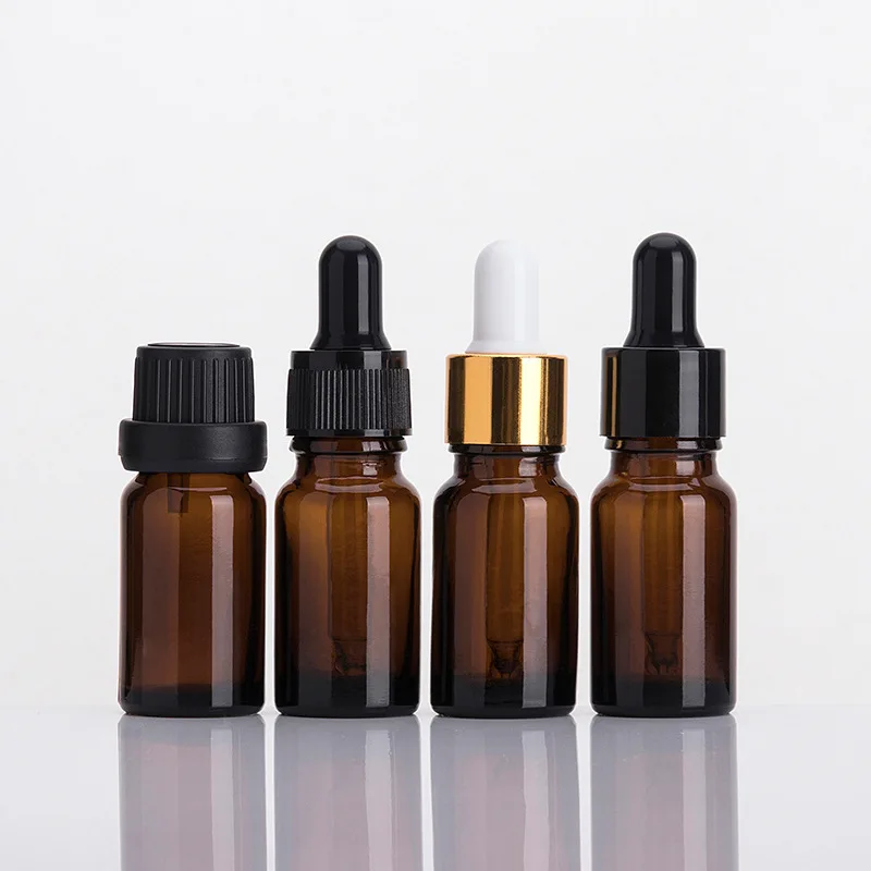 Cosmetic Packaging 10ml 20ml 30ml 50ml Amber Empty Essential Oil Bottle Small Vial Glass Dropper Bottle