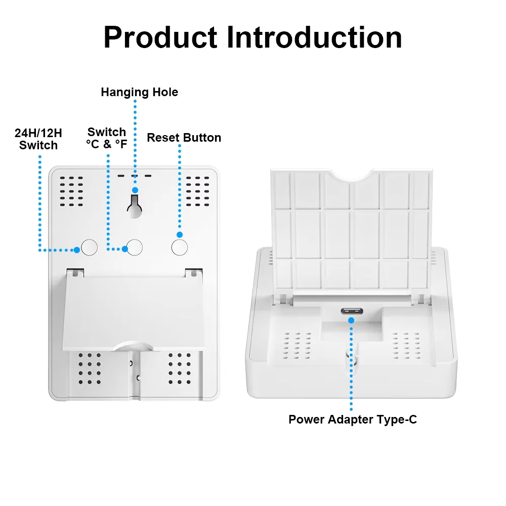 4.3 Inch Display Tuya New Product Smart Home Product WiFi Smart Temperature Humidity Monitor Sensor Kit Support Date Storage