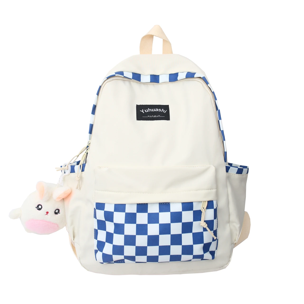 wHolesale fashion contrast color backpack korean Lattice waterproof style korean cute notebook college backpack for women girls