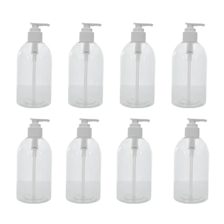 REMAX Hot Selling 500ml Round PET Plastic Bottles with Pump Head Custom Logo for Lotion and Shampoo
