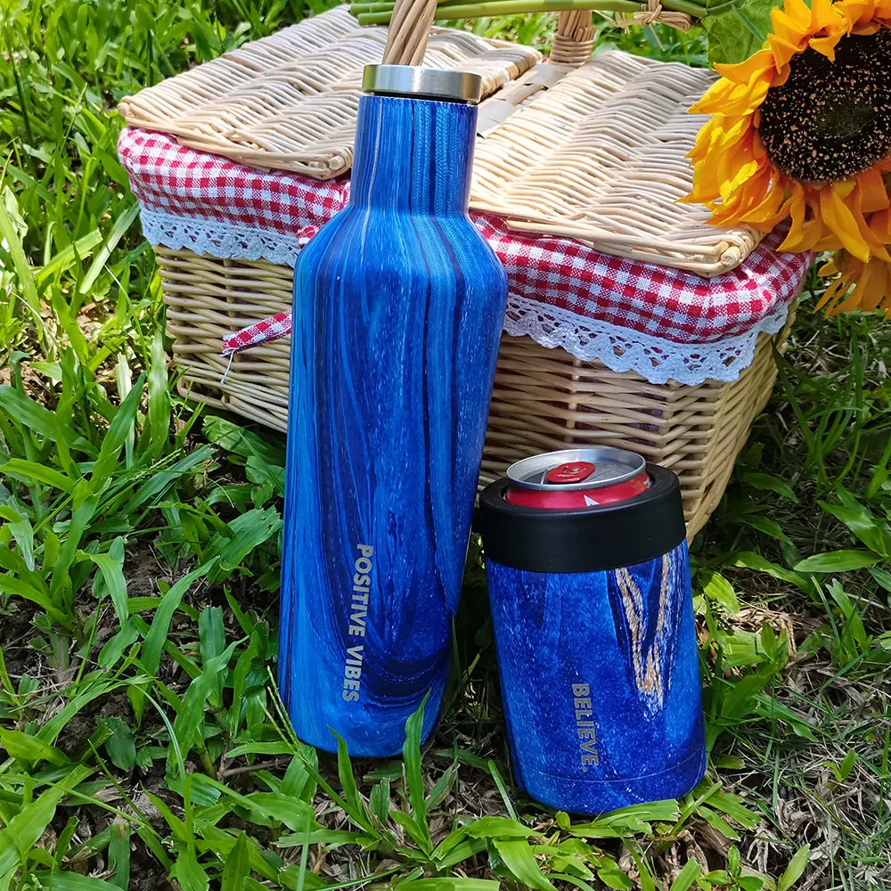 Экологичный двойной настенный вакуумный изоляционный кулер для банок 12 унций, держатель для бутылок из нержавеющей стали для использования на открытом воздухе