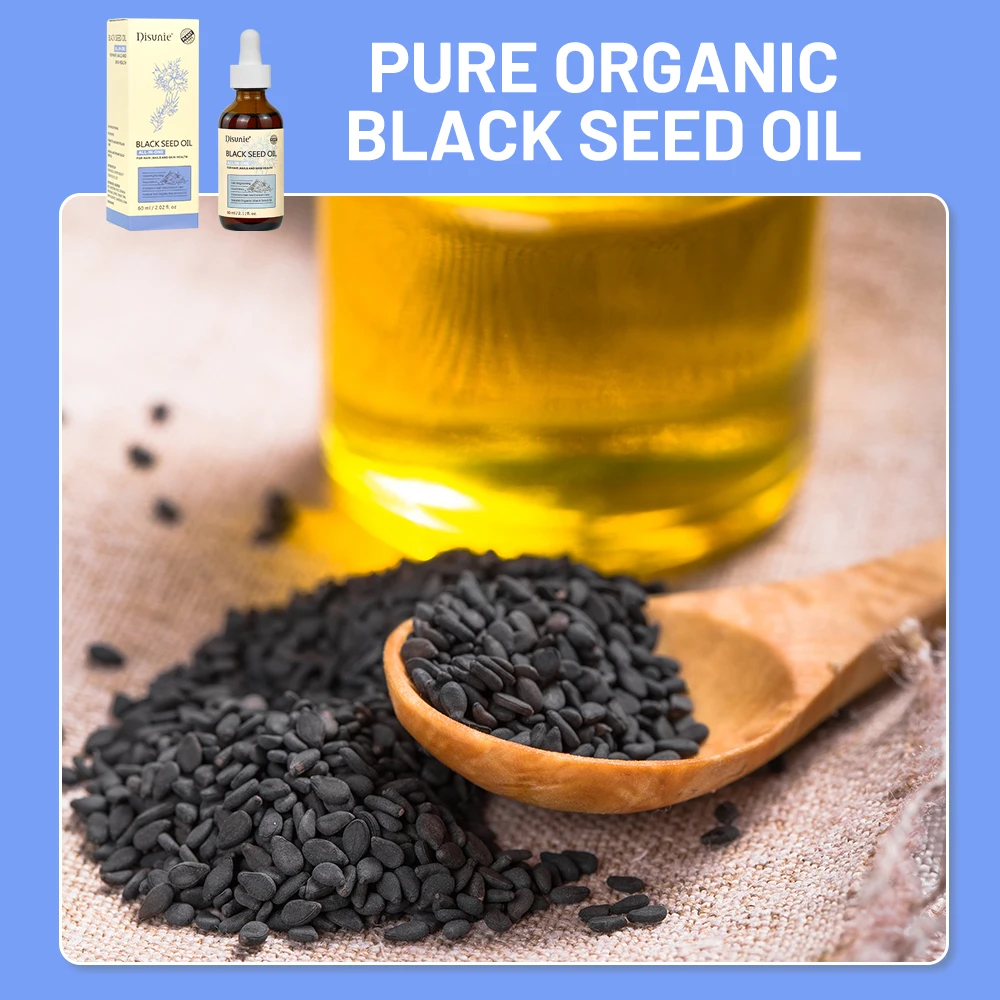 100% Pure Natural Hair Growth Black Seed Oil Eyelash Growth Hair Damage Repair Anti Wrinkle Skin Care Oil for Women Men