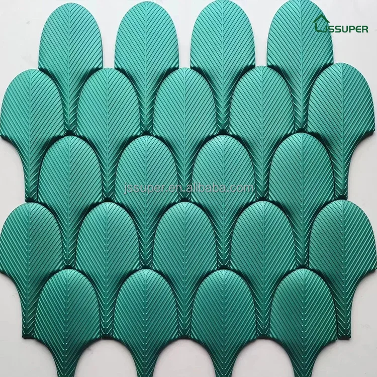 3D Three Dimensional Cement Tile UHPC Handmade Brick Personalised Brick Cafe Restaurant Background Wall Mosaic Feather Models