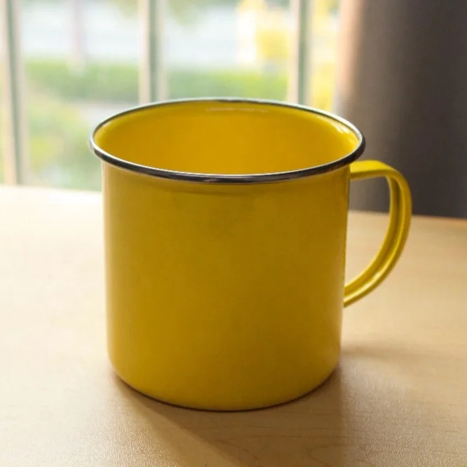 Hot Sales Custom Logo Printing Metal Sublimation Enamel Coffee Mugs Outdoor Camping Enamel Mug Vintage