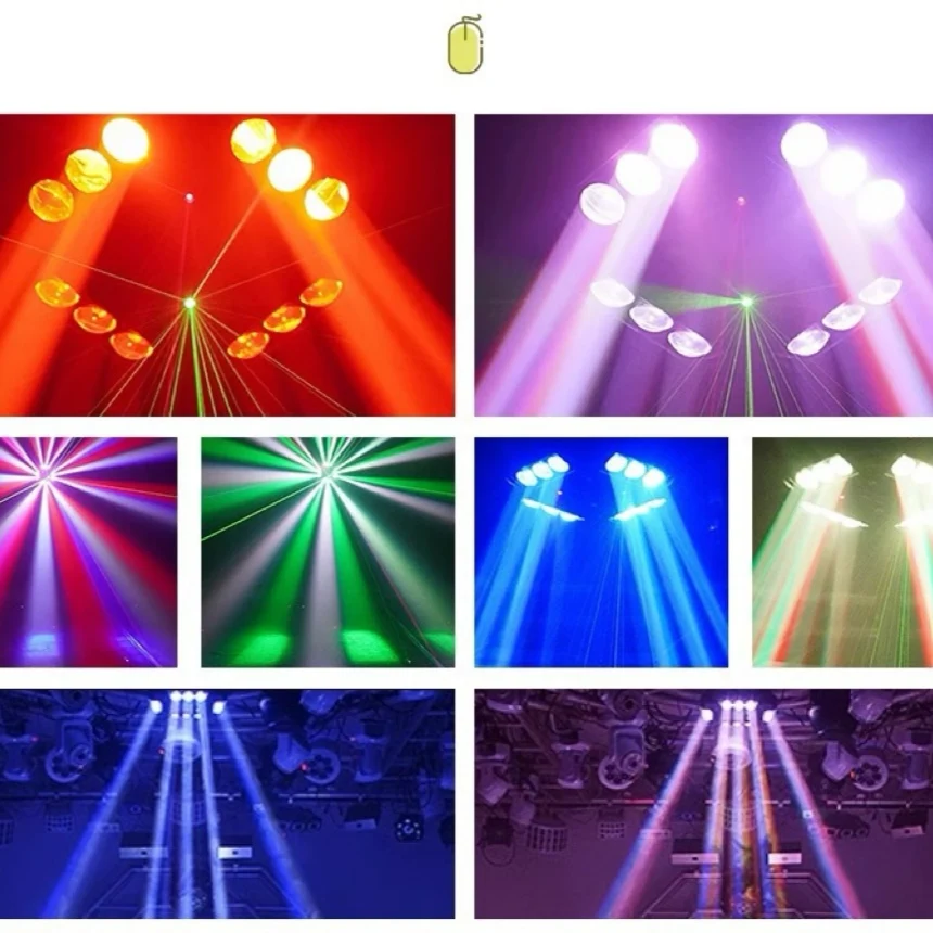 12pcs *10W DMX512 Stage Moving Head Lights Rgbw 4 In 1 Laser Strobe Light For Disco