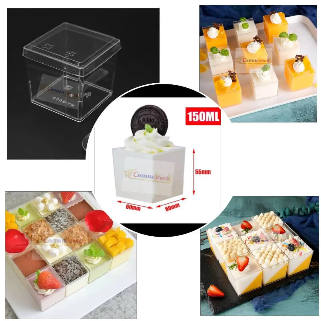 Disposable PS Clear Plastic Tiramisu Mousse Dessert Cup