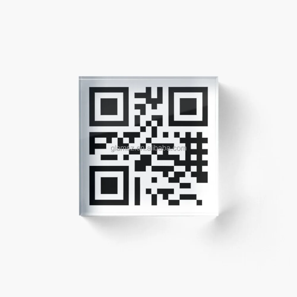 4 x 4 Inch Acrylic Qr Code Display Block Customized Size Printing Logo