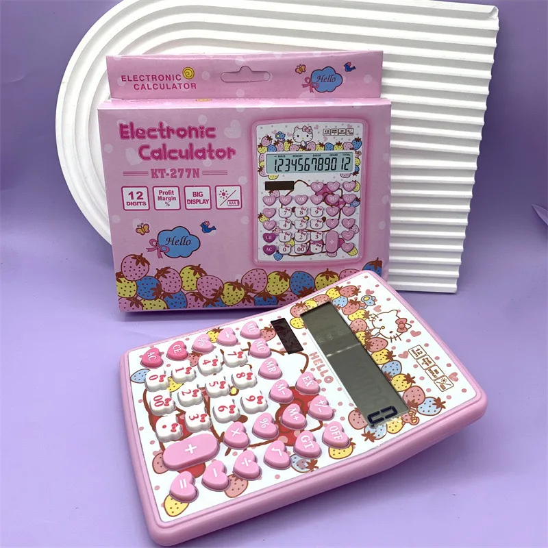 Yubon Hello Kt Pink Calculator Color Box Cartoon Sanrios KT Cat Electronic Calculators For Students School Supplies Stationery