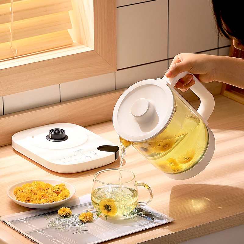 Ceool Boil Dry Protection and Auto Shut-off Water Flower Tea Coffee Pot Glass Health Preserving Pot Cup Smart Electric Kettle