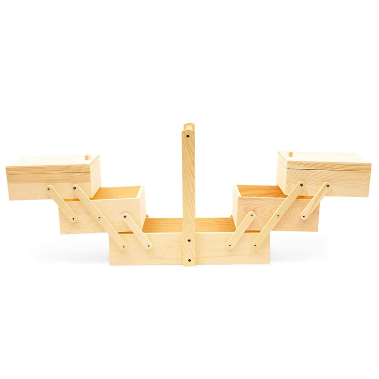
Modern Style Solid Wood Furniture Natural Pin Cushioned Wooden Handcrafted Sewing Jewellery Box 