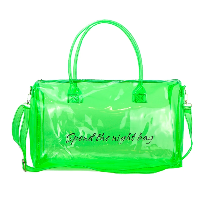Custom Bag Logo Wholesale Clear Overnight Bag Spend The Night Duffel Bags PVC Duffle Handbag Sac Au Dos