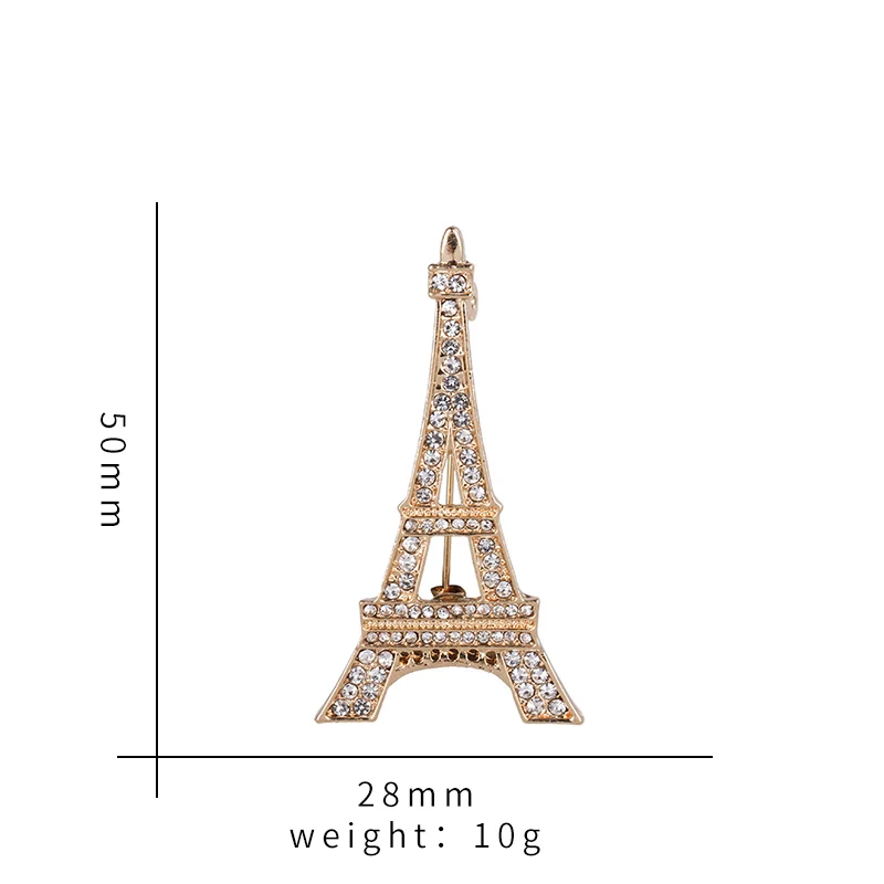 
Weiman Gold And Silver Plated Alloy Zinc Crystal Eiffel Tower Brooch for Costume Jewelry 