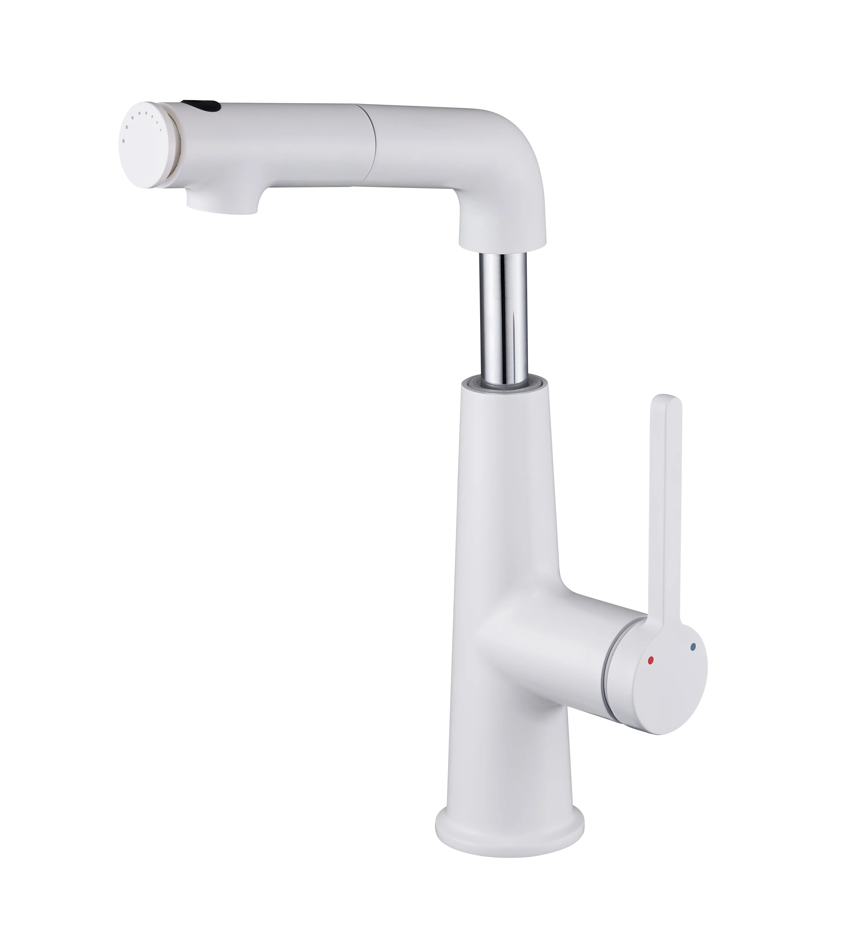 Modern design key switch water brass bathroom faucet hot and cold water control pull out pull up wash face basin faucet