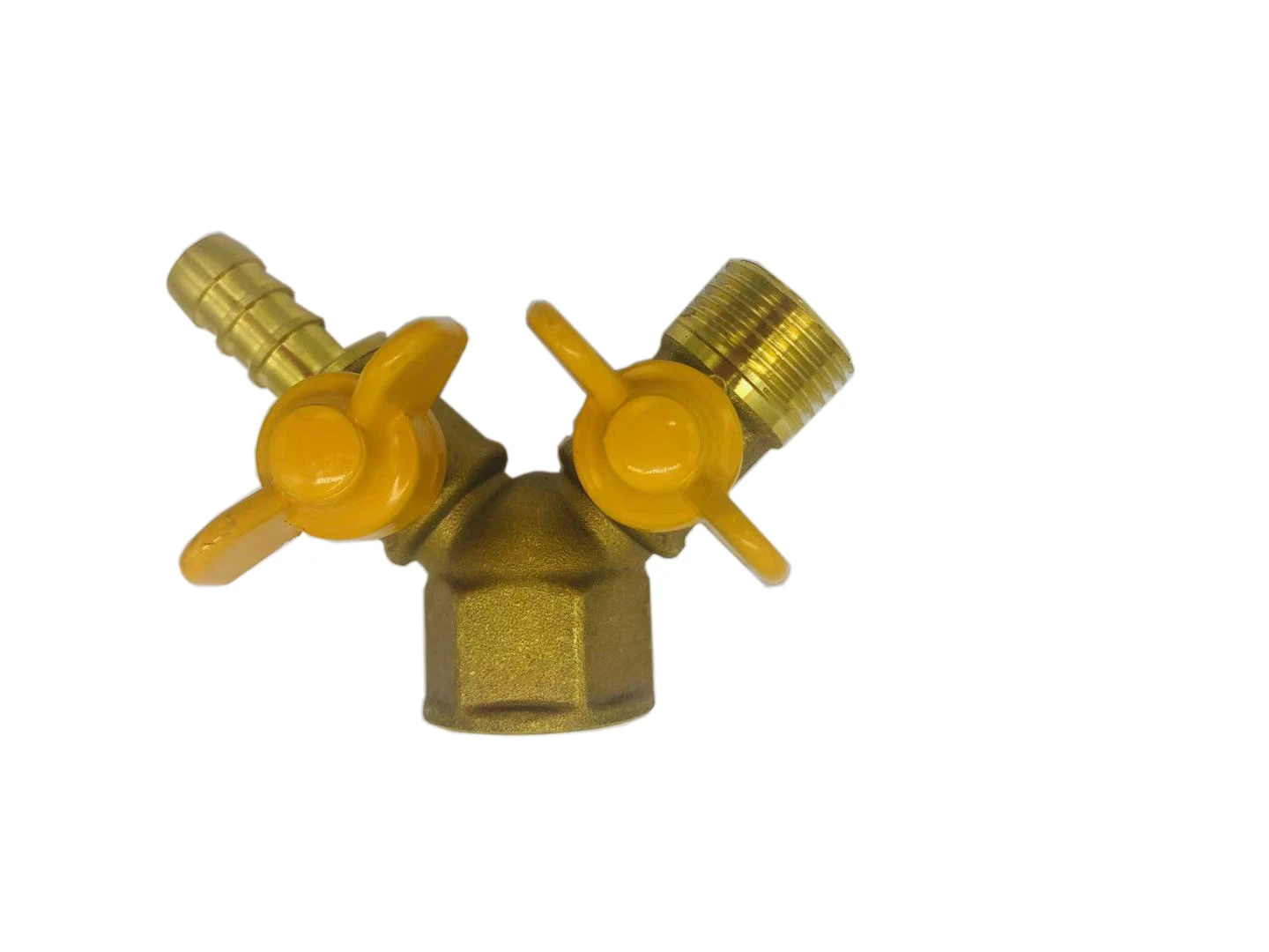 Y type three-way brass gas ball valve double fork switch Gas horn valve  FMM  thread