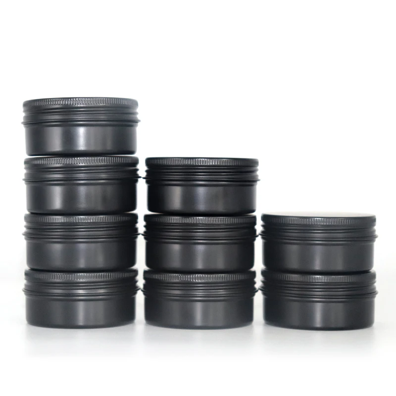 chocolate tin box with tray food grade big round tin cans bescuits metal tea aluminum 4oz matte black tins