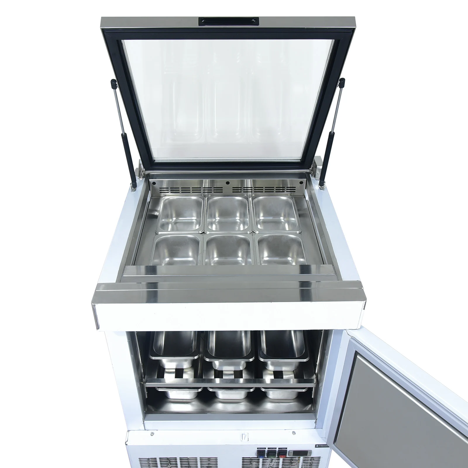 Commercial Blast Shock Freezer with 6 Pans and 2 Trays, Ideal for Flash Freezing Ice Cream and Gelato
