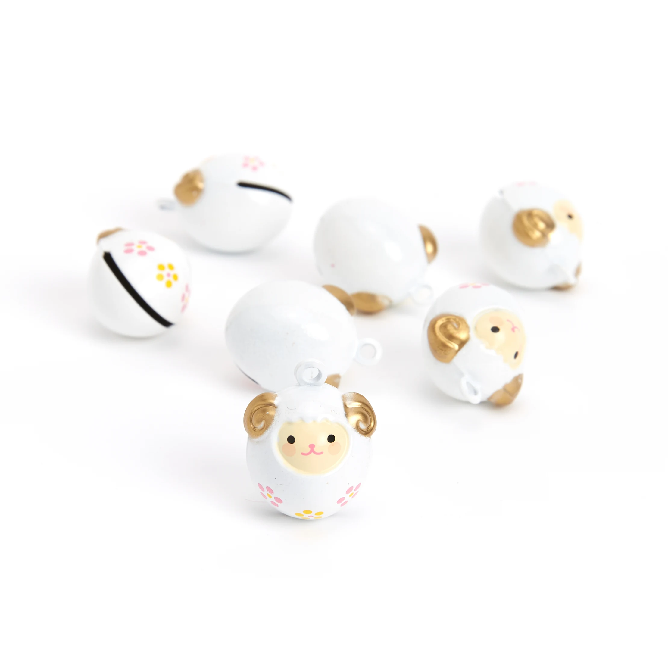 Custom Keychain Mini Jingle Bells Cartoon Sheep Decoration Metal Keychain