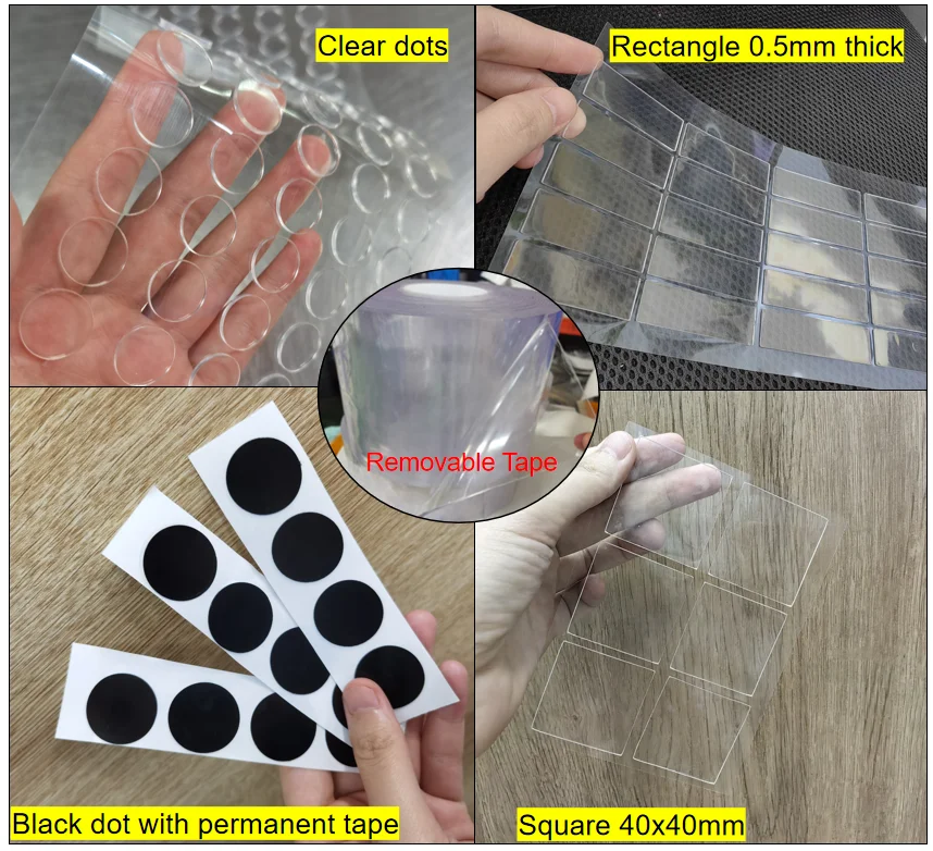 Custom Doublesided Tape Rubber Grip Sheet Self Adhesive Nonslip Gel Pad Silicone Mat