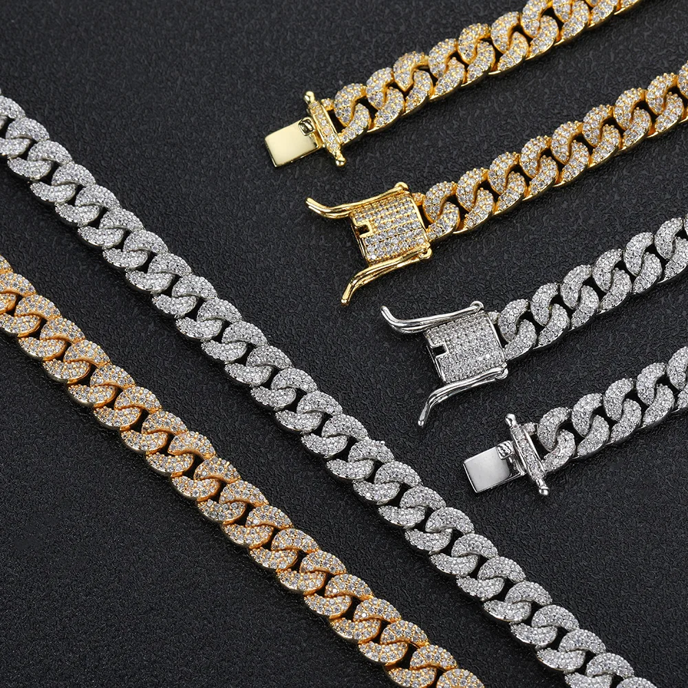 8mm Hot Selling Dense Cuban Chain 3A+CZ Cuban Link Chain Micro Insert Cuban Link Necklace men