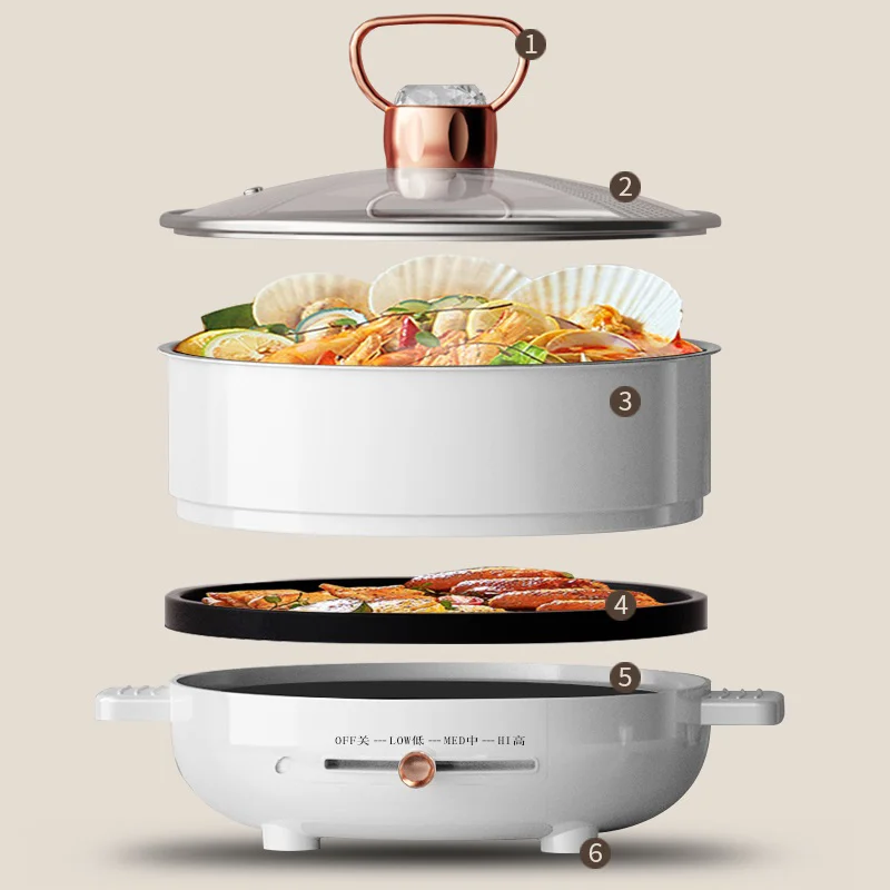 Новинка 2022 бездымный коммерческий мини-Hotpot Teppanyaki круглая электрическая Саламандра для барбекю гриль и hotpot
