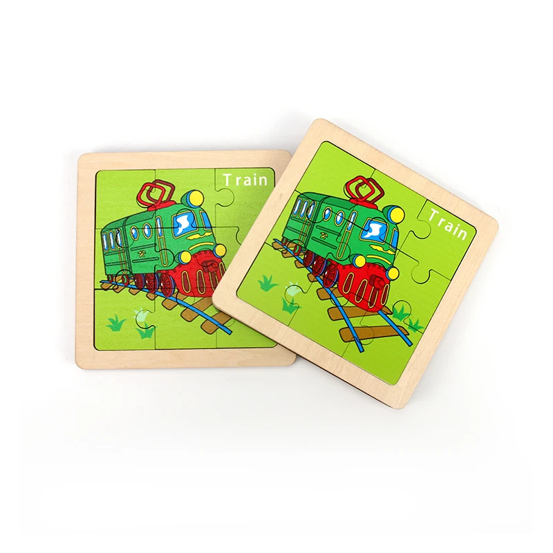 Hot New Products Lovely Train Design Children Baby Puzzle  Wooden Jigsaw Puzzle