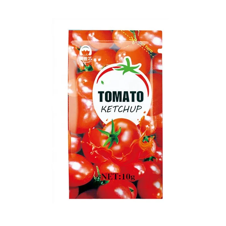 New Fast Food Seasoning Condiment Fried Potato Dipping Ketchup 10 g Small Sachet Packaging Tomatoes Sauce Sachets Tomato Ketchup