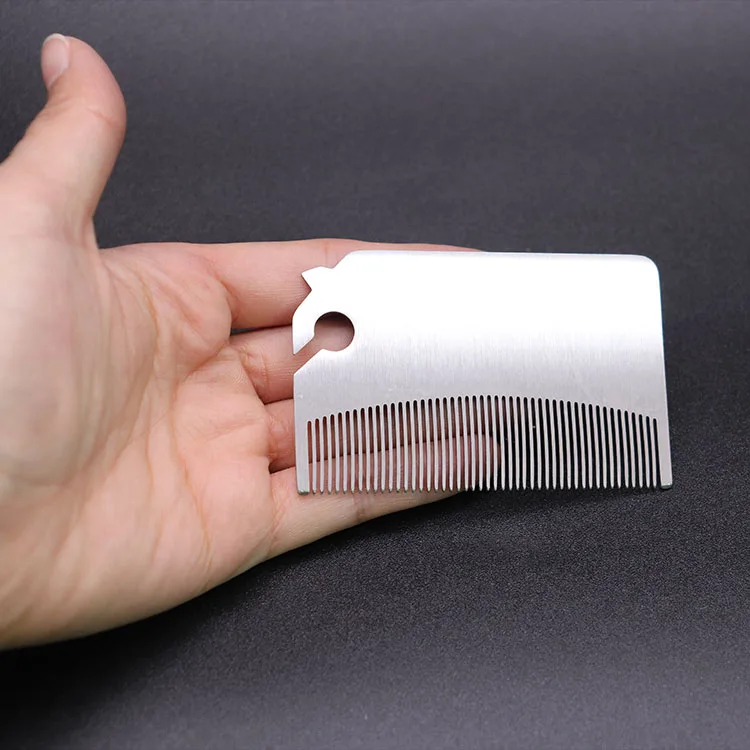 
Hot Sale Fine Coarse Teeth Anti Static Small Stainless Steel Mustaches Comb Mens Beard Pocket Comb C0004 