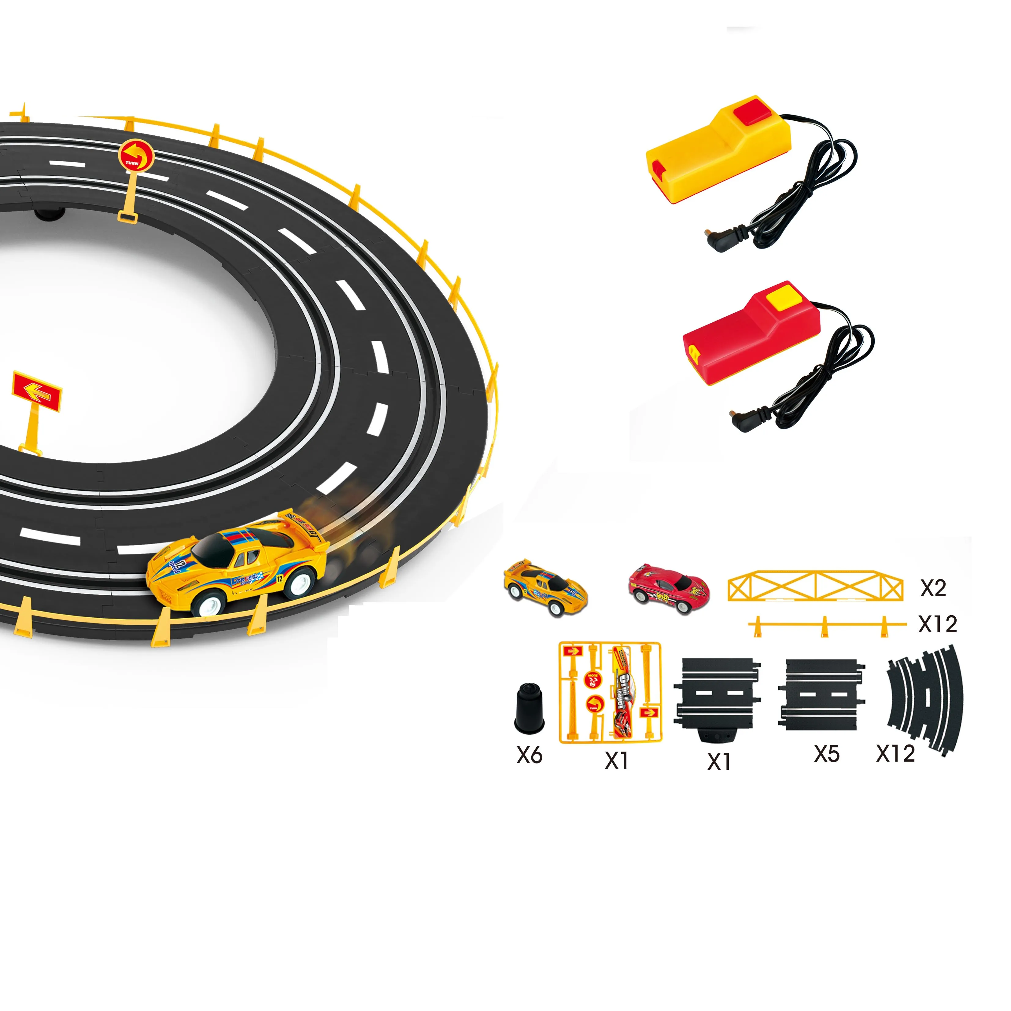 Kids Fast Speed RC Racing Car Track 1/43 Kids Plastic Toy Race Mini Slot Car Racing Track