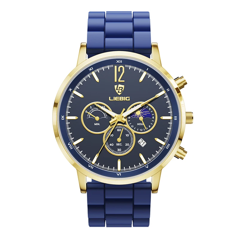 SKMEI LIEBIG L1028 Hot Sell Luxury Wrist Watch Relojes Waterproof Mechanical Automatic Men Quartz Watches Gold Alloy Round 45mm