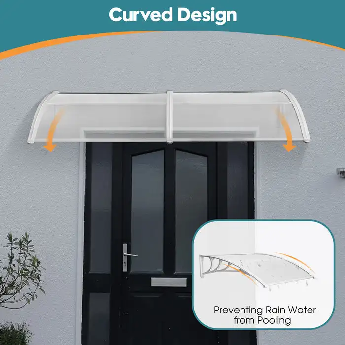 Rain Cover Canopy Aluminum Awning Window For House Multiple Sizes Door Awning Uv Protected Front Door Awning