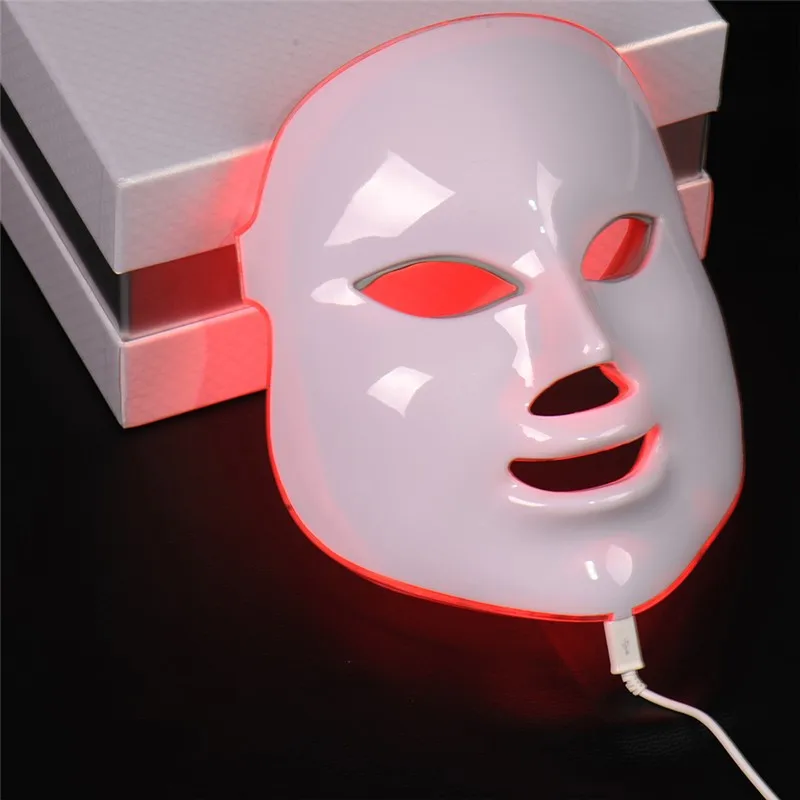 Manufacturer Wholesale 7 Color Led Photon Light Therapy Machines Home Use Face Facial Beauty Mask with Neck for Facial Skin Care