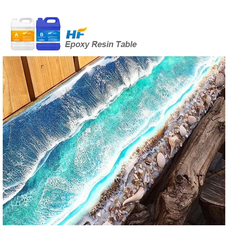 
China Manufacture Factory Price UV Hard Casting Resin Epoxy For Wood Dining Table Top 