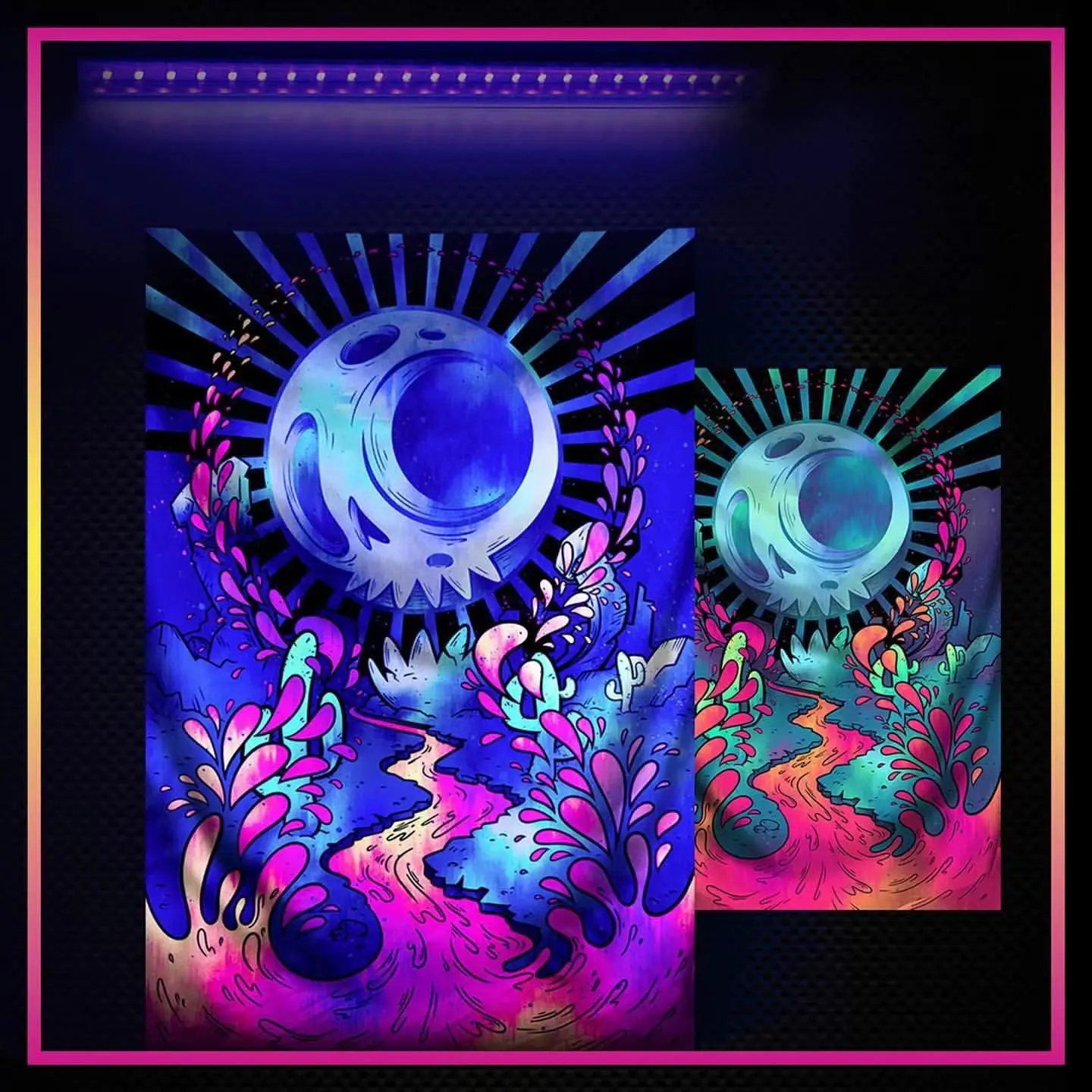 UV reactive ink to fabric Fluorescent banner