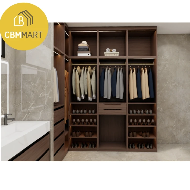 Шкаф CBMmart мебель для спальни гардеробная светлая стеклянная дверь с ящиками гардероб системный шкаф