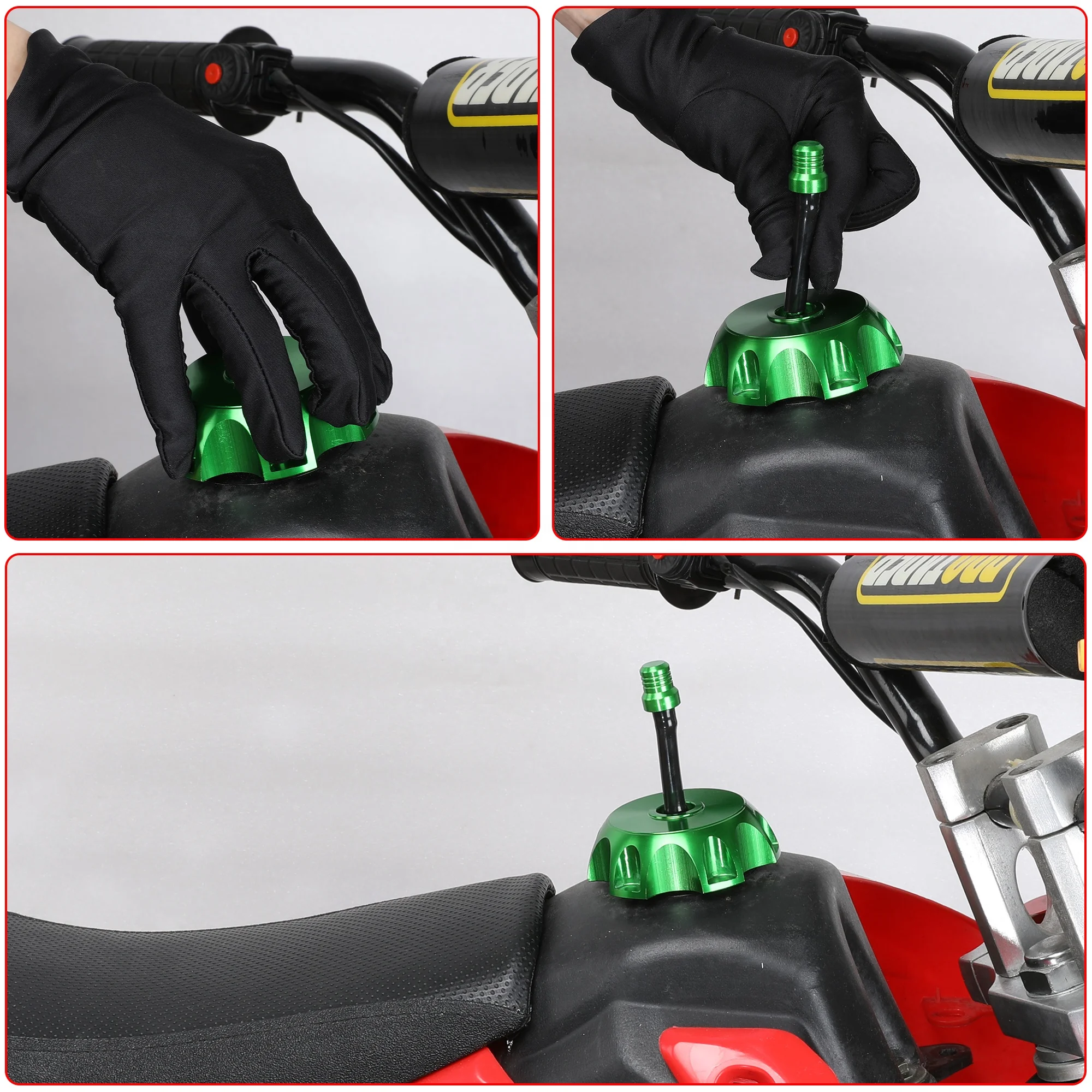 HIAORS 7pcs Green CNC Fuel Gas Tank Breathing Hose Fit 50cc 110cc 150cc SSR125 110 CRF TTR XR XC Lifan Taotao ATV Motorcycle