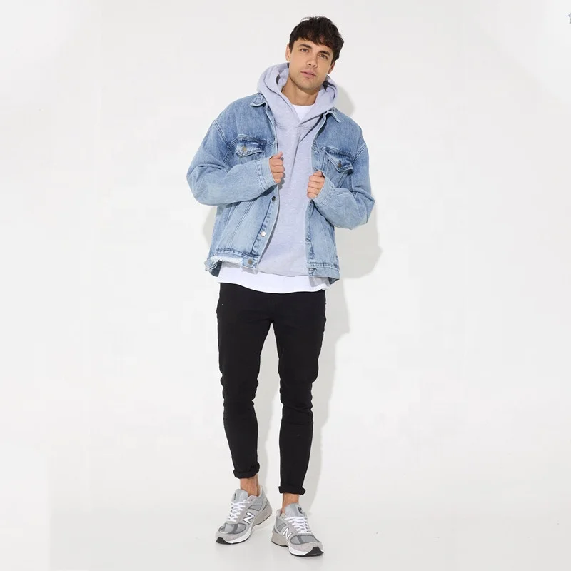LOW MOQ customize Plus size Vintage Wash Casual Outwear Men 100% Cotton High quality Jacket Denim Jackets
