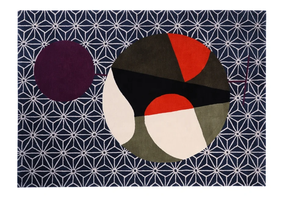 
China Manufacturer Nordic Geometric Custom Size Blue Carpet and Rug Bedroom Living Room 